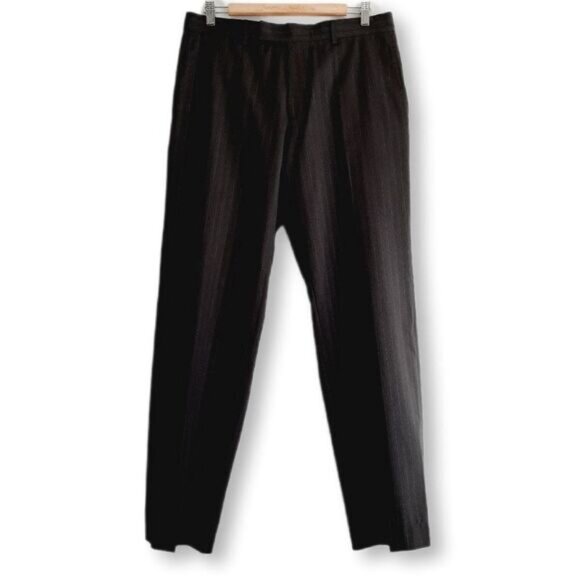 BOSS Hugo Boss Pasolini Movie 100% Wool Pin Stripe Formal Trousers Men's Sz 40 R - Picture 2 of 10